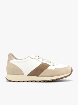 Kremowo-brązowe sznurowane półbuty Ryłko