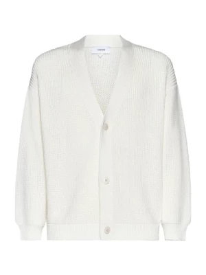 Kremowy Biały Sweter z Wzorem Lardini