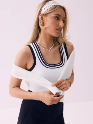 Kremowy dzianinowy top TARANKO