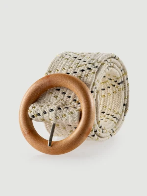 Kremowy pasek z okrągłą klamrą Top Secret