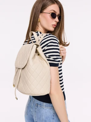 Kremowy plecak z pikowanej skóry TARANKO