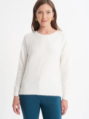Kremowy sweter z cekinową aplikacją Greenpoint
