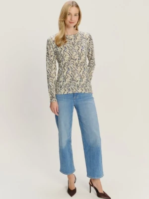 Kremowy sweter z nadrukiem długi rękaw Greenpoint
