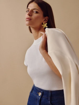 Kremowy sweterek z jedwabiem TARANKO