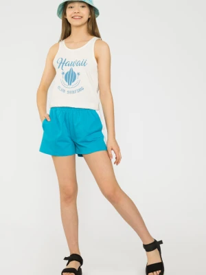 Kremowy top na ramiączkach HAWAII Reporter