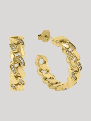 Kreole w kolorze złotym, ozdobione cyrkoniami Joop