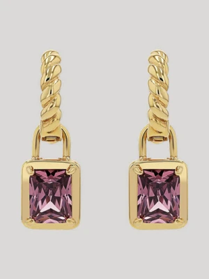 Kreolki Charm z zawieszką, w kolorze złoto-liliowym Joop