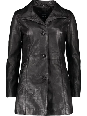 KRISS Skórzany płaszcz "Aspi" w kolorze czarnym rozmiar: 40