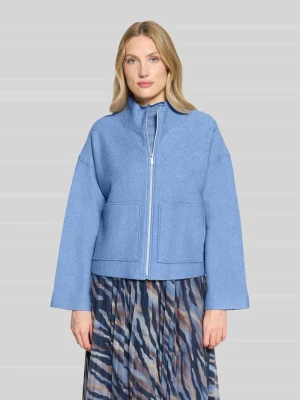 Krój oversized, krótki blezer z mieszanka wiskozy i wełny Betty Barclay Błękitno-niebieski