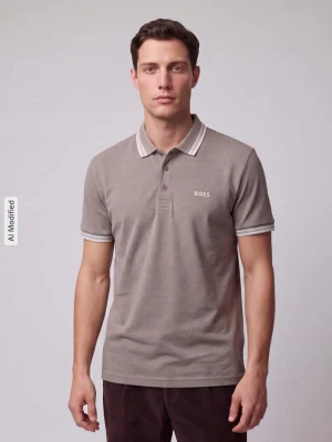 koszulka polo o kroju regular fit z czystej bawełny model 'PADDY' Boss Średniobrązowy