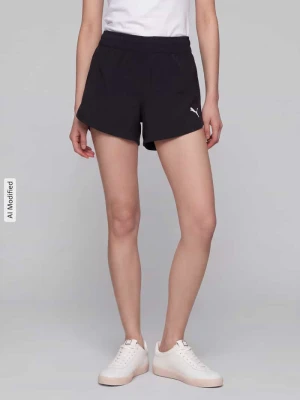krój regular fit koszulka sportowa z nadrukiem z logo Puma Czarny