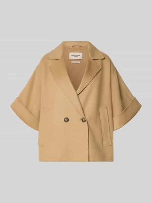 Krój regular fit krótki płaszcz z czystej żywej wełny model 'NEO' Weekend Max Mara Camel