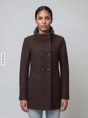 krój regular fit krótki płaszcz z dodatkiem wełny model 'NEWSOPHIA' Only