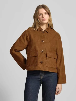 Krój regular fit kurtka bomberka w imitacji skóry welurowej Review