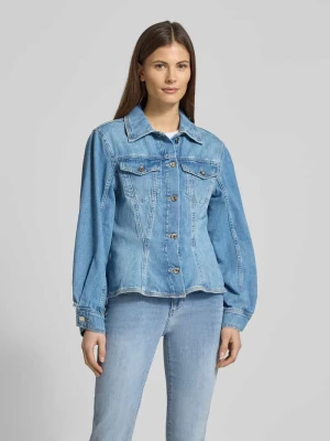 Krój regular fit Kurtka jeansowa z kieszeniami na piersi Liu Jo White