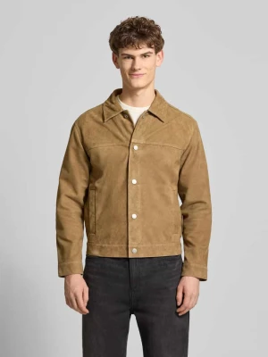 Krój regular fit Kurtka skórzana z naturalna skóra kozia welurowa Marc O'Polo DENIM