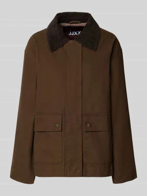 kroj regular fit kurtka z czystej bawełny model 'Zaga' JJXX Czekoladowy