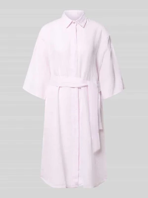 krój regular fit lniana sukienka z czystego lnu model 'Derby' 0039 italy