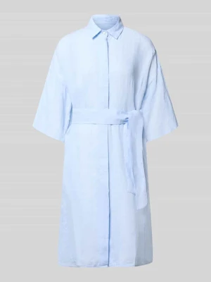 krój regular fit lniana sukienka z czystego lnu model 'Derby' 0039 italy