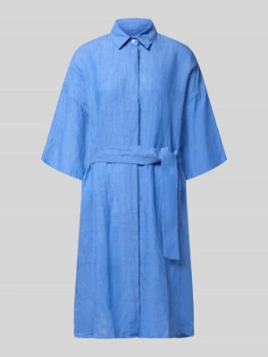 krój regular fit lniana sukienka z czystego lnu model 'Derby' 0039 italy