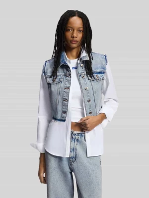 Krój regular fit skrócona kamizelka dżinsowa Hugo Blue