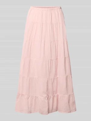 krój regular fit spódnica midi z falbaną z czystej bawełny model 'KELLY' Only