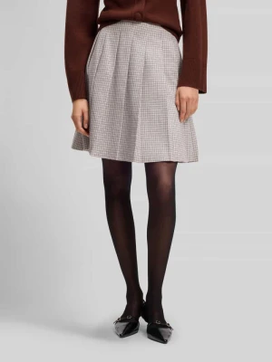 krój regular fit spódnica mini z mieszanka bawełny z plisy Hugo Złamany biały