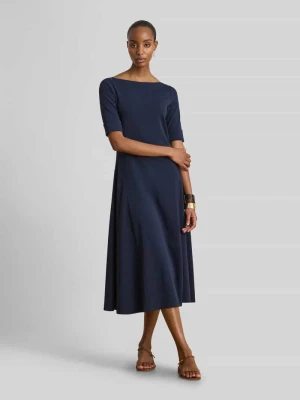 krój regular fit sukienka z dżerseju z mieszanka bawełny model 'MUNZIE' Lauren Ralph Lauren Ciemnoniebieski