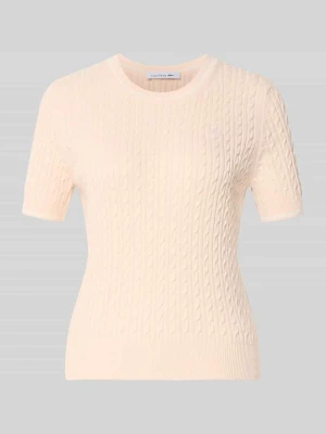 krój regular fit sweter z mieszanki bawełny Lacoste Jasnoróżowy