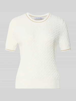 krój regular fit sweter z mieszanki bawełny Lacoste Złamany biały
