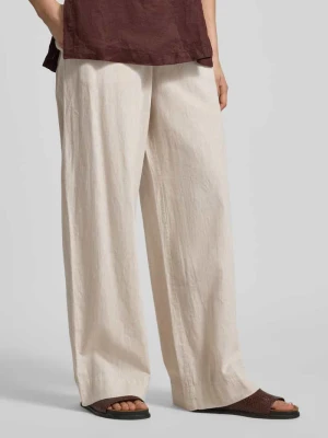 krój regular fit Szerokie spodnie z mieszanki lnu i bawełny Model 'LUISA' Selected Femme