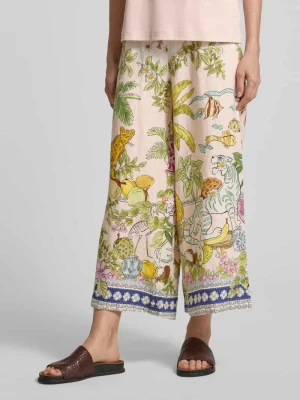 krój regular fit szerokość spodnie z czystego lnu model 'CANDICE PLAIN' CAMBIO