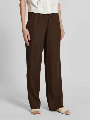 krój regular fit szerokość spodnie z czystego lnu model 'FARINA' BRAX