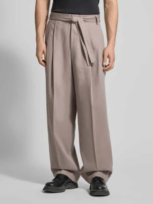 krój regular fit szerokość spodnie z mieszanka konopi i lyocellu model 'FEDIX244F1X' HUGO