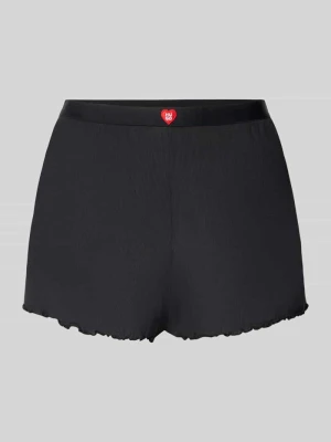 krój regular fit szorty od piżamy z mieszanka modalu model 'HUGO HEART' czarny