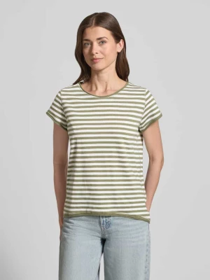 krój regular fit t-shirt z bawełny z cieniowanej przędzy s.Oliver Khaki melanż