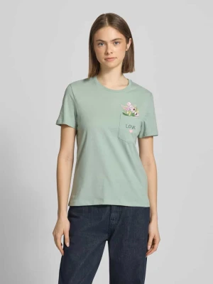 krój regular fit t-shirt z czystej bawełny ekologicznej model 'POLLY' Only