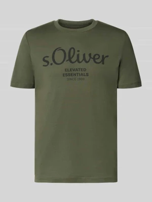 krój regular fit t-shirt z czystej bawełny model 'BASIC TEE BIG LOGO' s.Oliver RED LABEL