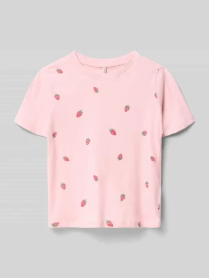 krój regular fit t-shirt z czystej bawełny model 'BEATE' Only