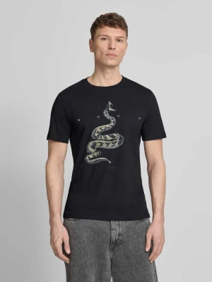 T-shirt o kroju regular fit z czystej bawełny model 'DISCORB' Hugo Czarny