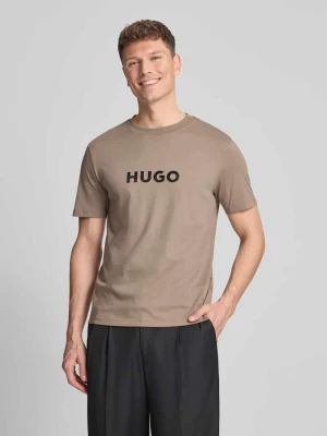 krój regular fit t-shirt z czystej bawełny model 'DUMEO' HUGO