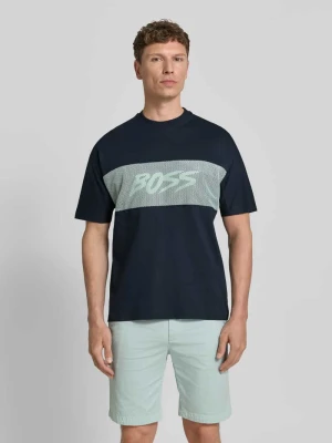 krój regular fit t-shirt z czystej bawełny model 'TE_BAYMESH' Boss Orange