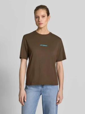 krój regular fit t-shirt z czystej bawełny model 'VIGGA' Selected Femme