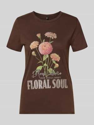 krój regular fit t-shirt z czystej bawełny 'ONLLUCY' Only Średniobrązowy melanż