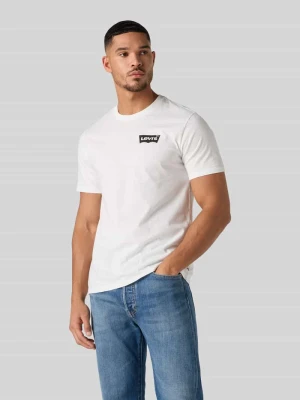 krój regular fit t-shirt z czystej bawełny z nadruk z logo Levi's Biały