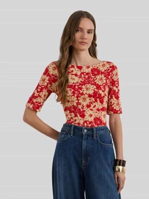 krój regular fit t-shirt z mieszanki bawełny Lauren Ralph Lauren