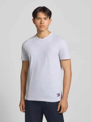 krój regular fit t-shirt z mieszanki bawełny Tommy Jeans Jasnoszary melanż