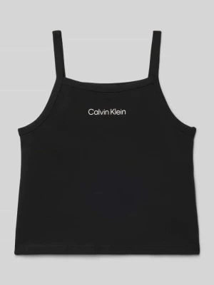 kroj regular fit top na ramiączkach z mieszanka wiskozy model 'PUNTO STRAP TOP' Calvin Klein Jeans