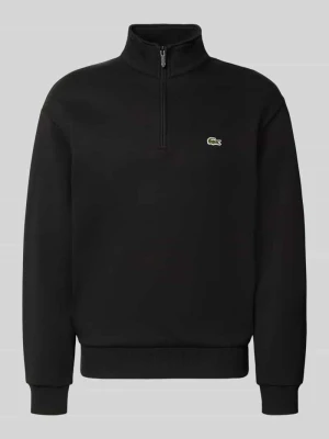 Krój regular fit troyer z mieszanka bawełny Lacoste Czarny