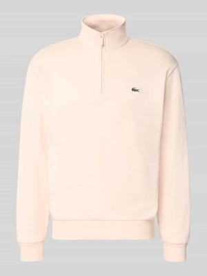 Krój regular fit troyer z mieszanka bawełny Lacoste Jasnoróżowy